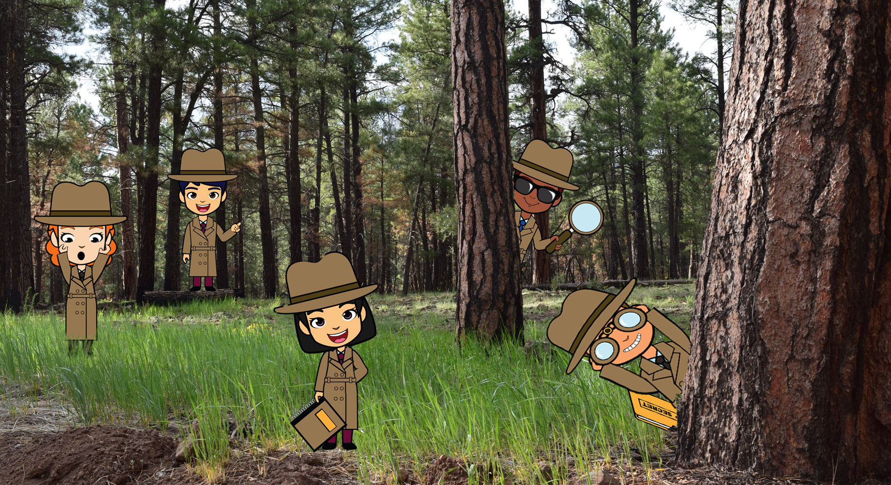 Detective kids are ready to investigate the case of the unhealthy forest.